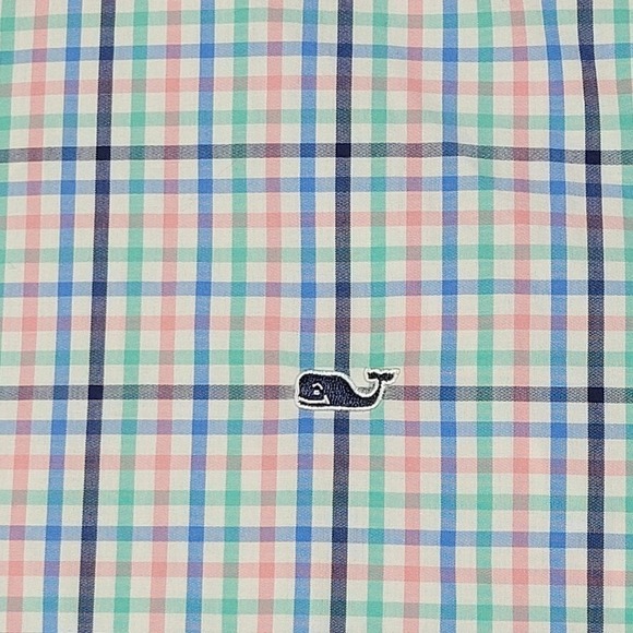 Vineyard Vines Shirt Mens Large Classic Fit Whale Colorful Gingham Check - Picture 6 of 10